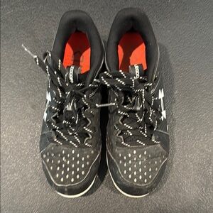 Under Armour Football cleats Black and White Sneakers with Breathable Mesh